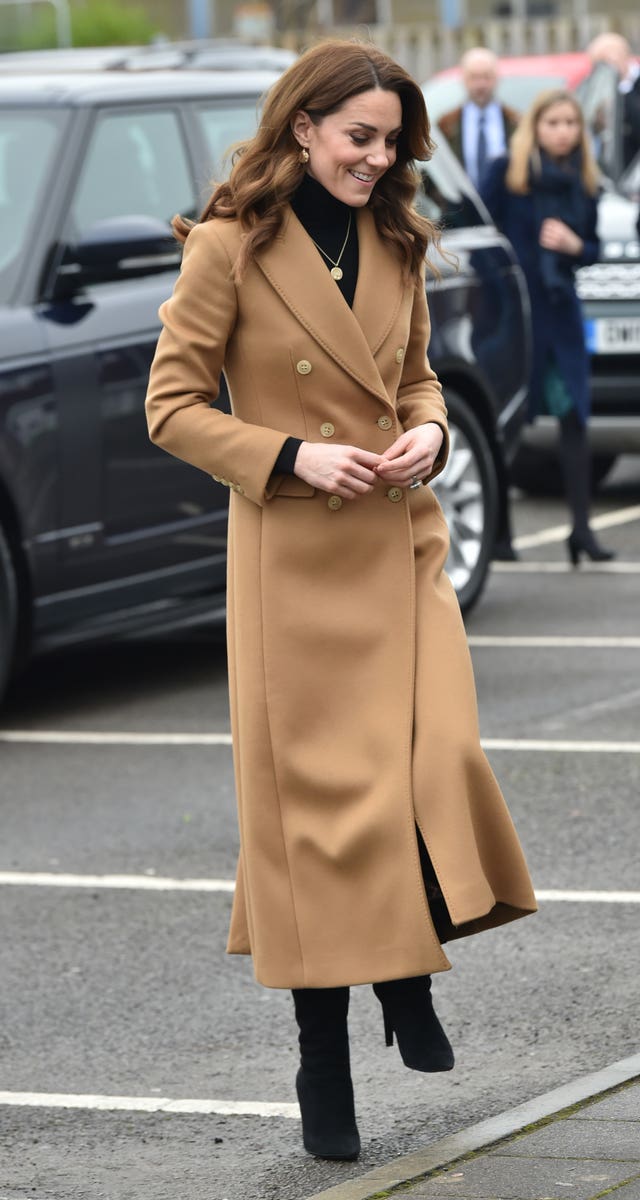 The Duchess of Cambridge arrives for a visit to Ely & Caerau Children’s Centre in Cardiff