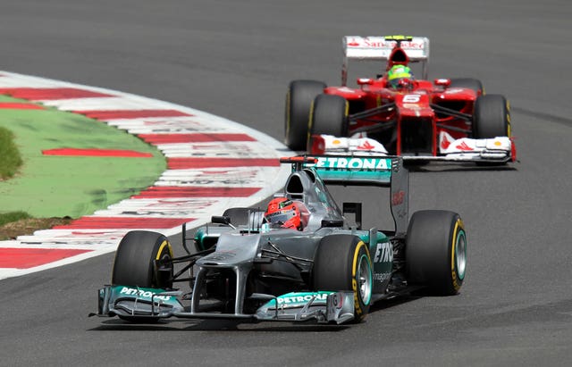 Schumacher finished seventh during his last British Grand Prix in 2012.