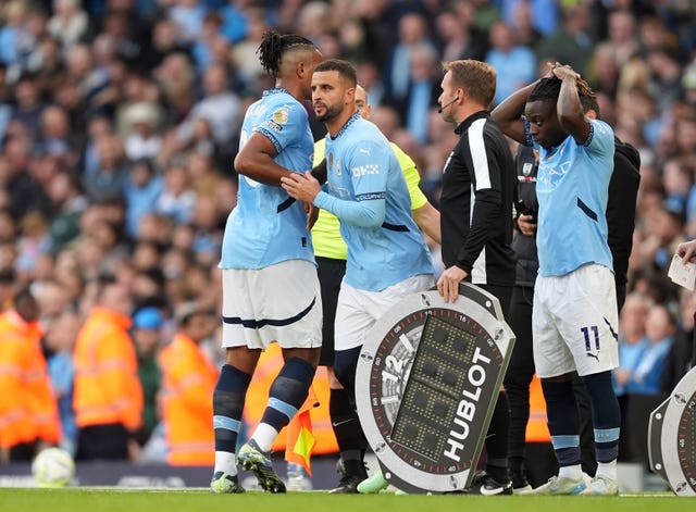 Manuel Akanji is replaced by Kyle Walker
