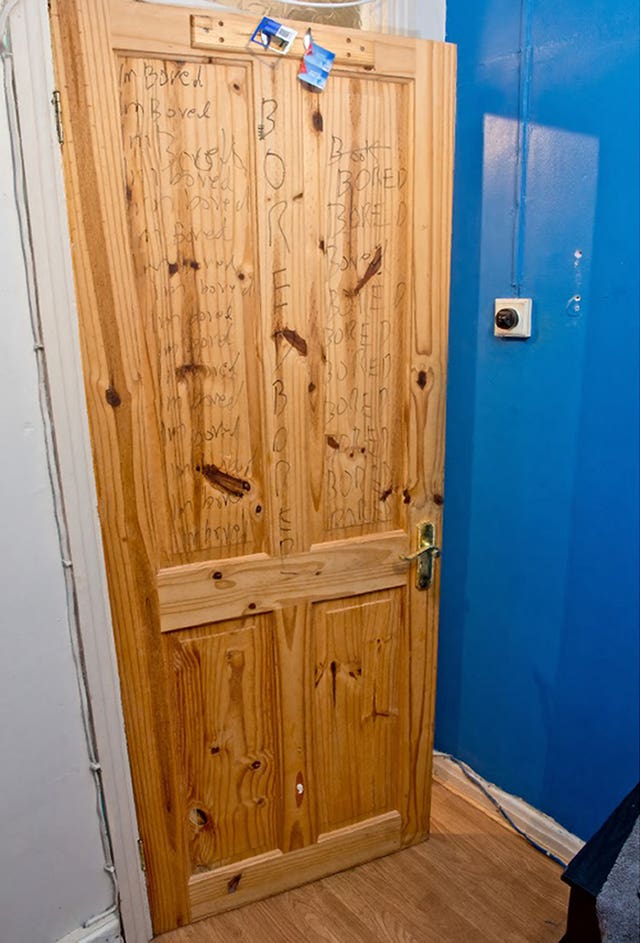 His bedroom door had the word