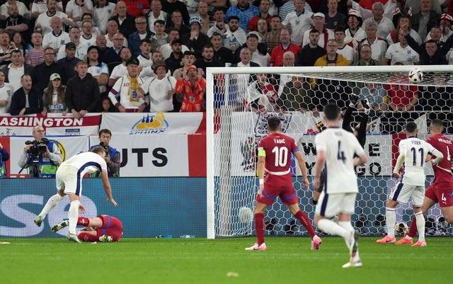 Harry Kane (left) saw an effort hit the bar in the second half