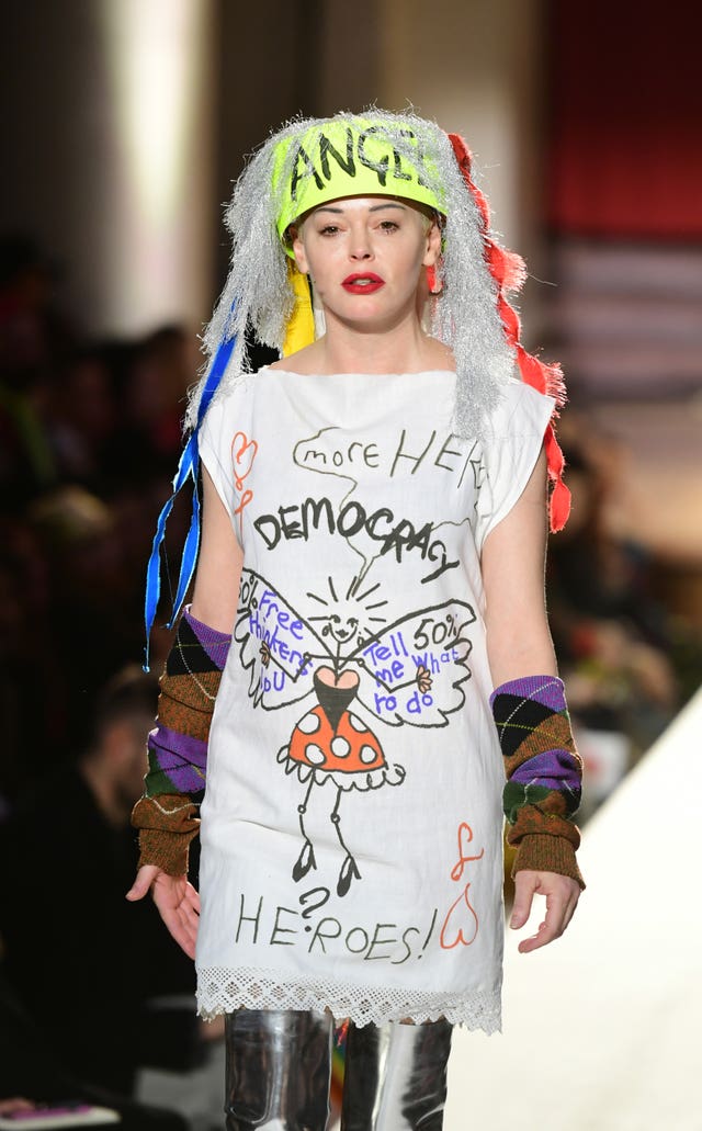 Rose McGowan  on the catwalk – London Fashion Week February 2019