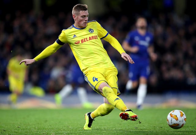 BATE Borisov's Aleksandar Filipovic in action at Stamford Bridge earlier this season