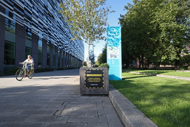 Covid-19 signage at Manchester Metropolitan University’s Birley campus