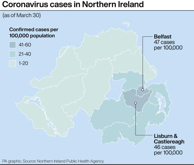 Coronavirus cases in Northern Ireland