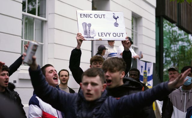 There have been a number of protests against Levy and the club's board