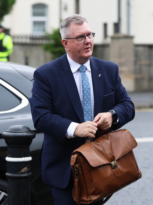 Sir Jeffrey Donaldson arriving at Newry Crown Court