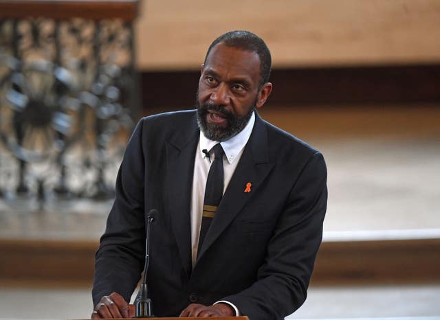 Sir Lenny Henry speaking during the service (Victoria Jones/PA)
