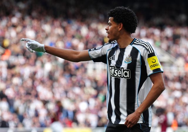 Will Osula dances in a sequinned white glove after scoring for Newcastle against West Ham