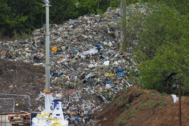 The mountain of waste illegally dumped