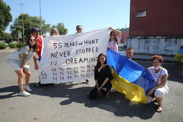 England and Ukraine fans in Rome