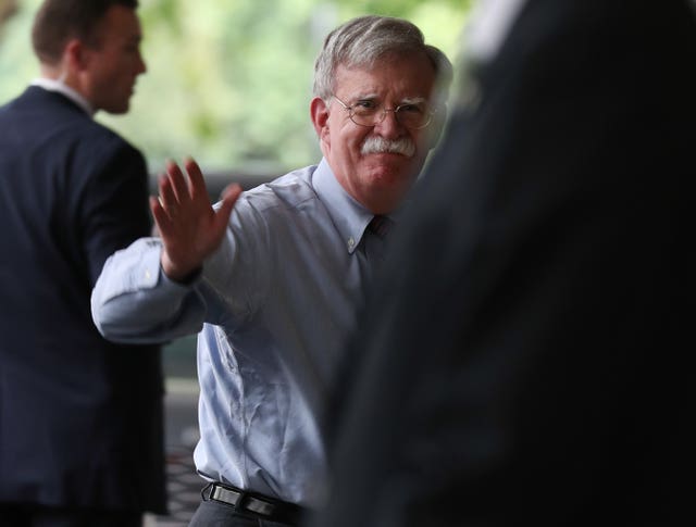 John Bolton arriving at the Intercontinental Hotel, in Mayfair, central London