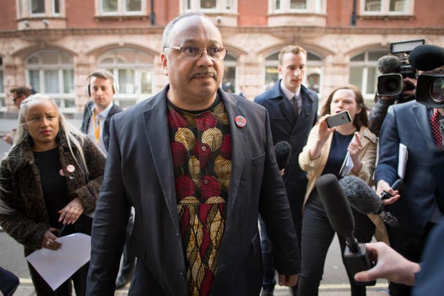 Labour party activist Marc Wadsworth arrives at the hearing (Stefan Rousseau/PA)
