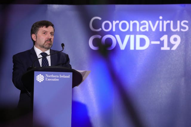 Robin Swann at the daily coronavirus briefing