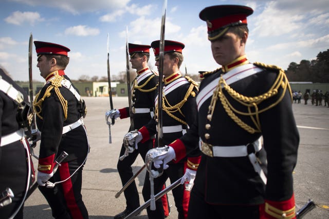 Scenes of rehearsals at Windsor Castle