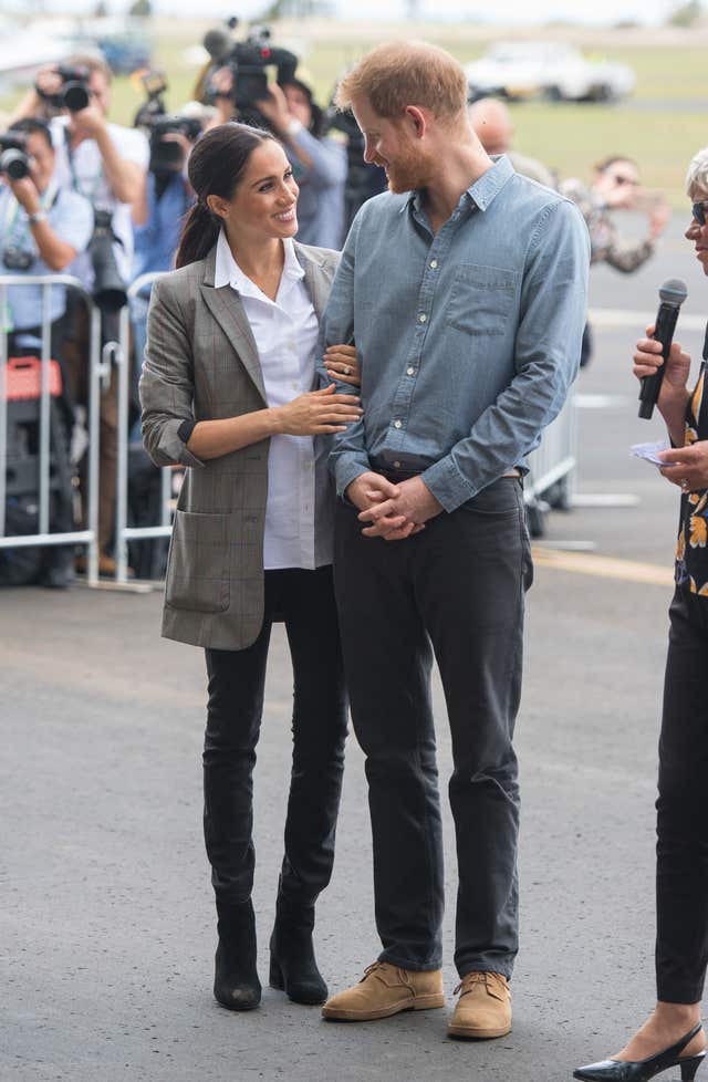 The Duke and Duchess of Sussex arrive in Dubbo on the second day of their visit to Australia