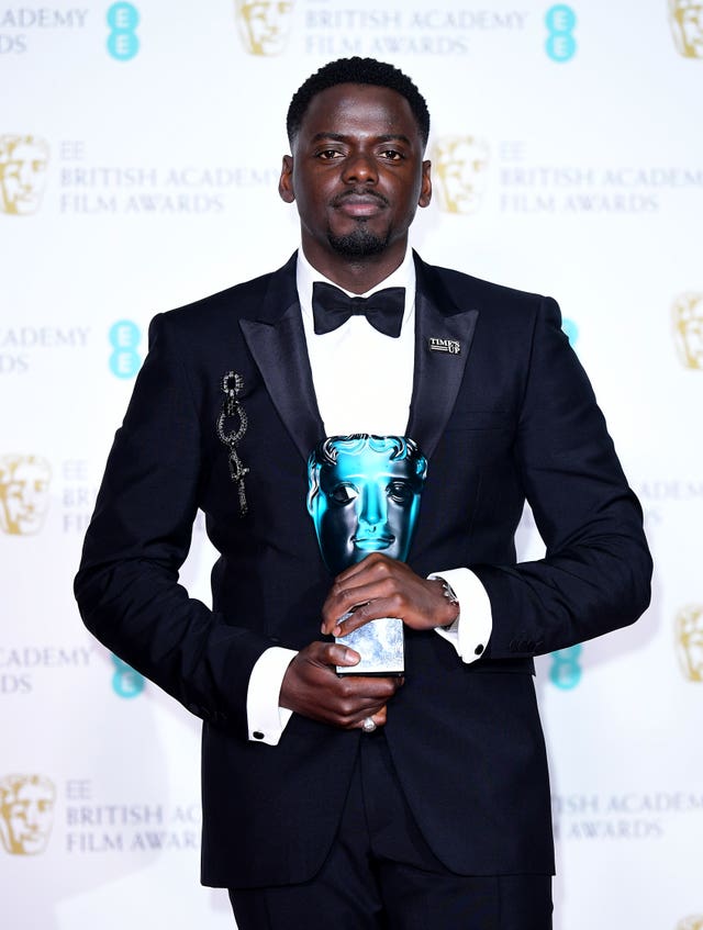 Get Out star Daniel Kaluuya with his EE Rising Star award (Ian West/PA)
