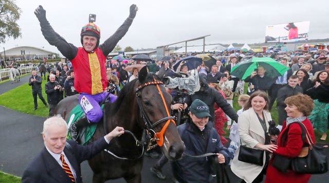 The delight is evident for Sir Anthony McCoy at the Curragh