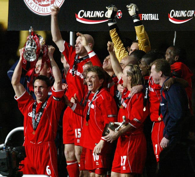 Southgate lifted the Carling Cup with Middlesbrough