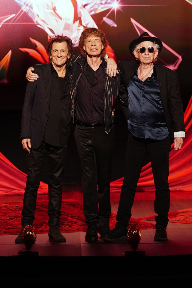 Ronnie Wood, Sir Mick Jagger and Keith Richards