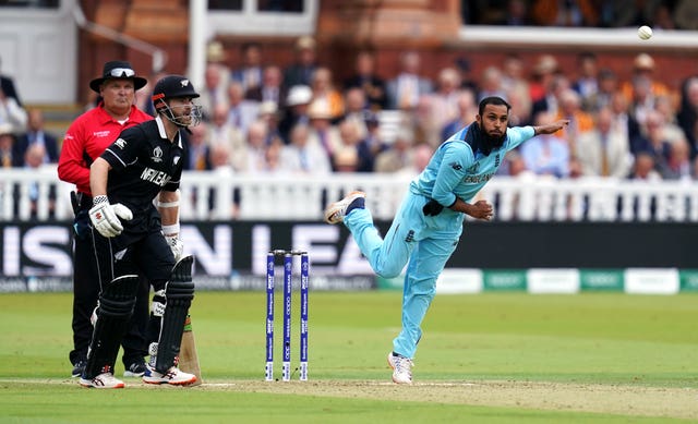 Adil Rashid in action against New Zealand