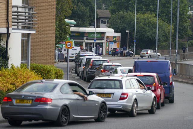Long queues for petrol stations have carried on for a third day