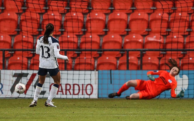 Morgan scored two goals in her short spell in England
