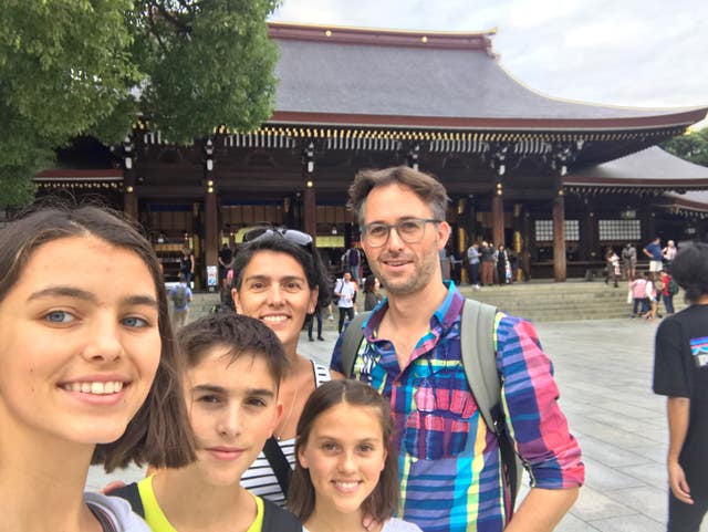 Peter Sellar, wife Elodie, and their three children have travelled to Japan for the World Cup