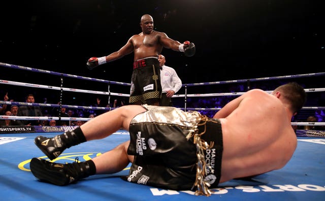 Dillian Whyte (back) had the best night of his career