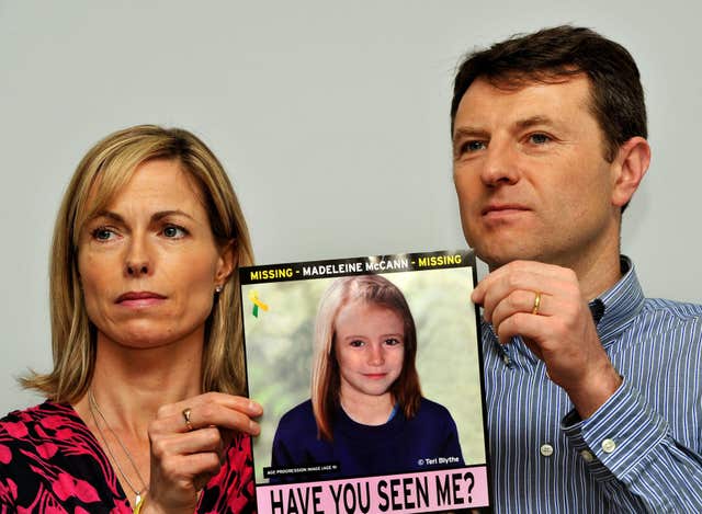 Kate and Gerry McCann during an appeal for information about Madeleine