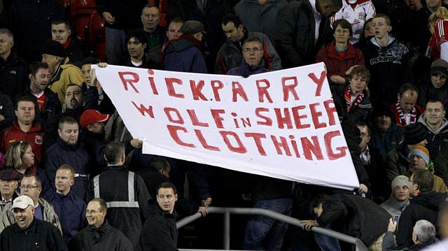 Parry's popularity on the terraces waned during the end of his Anfield tenure