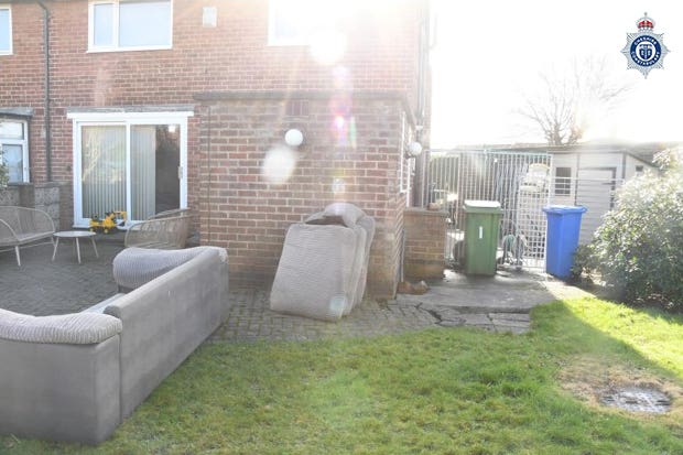 The back garden of the property