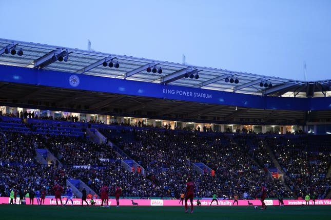 The floodlights failed for a short spell at the King Power Stadium