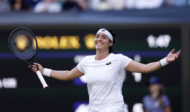 Ons Jabeur celebrates her victory
