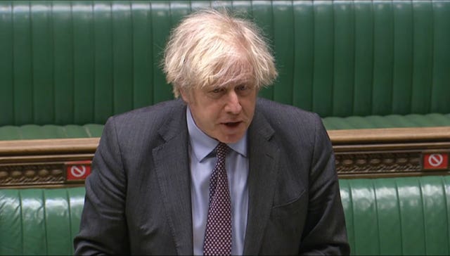 Boris Johnson speaking in the House of Commons