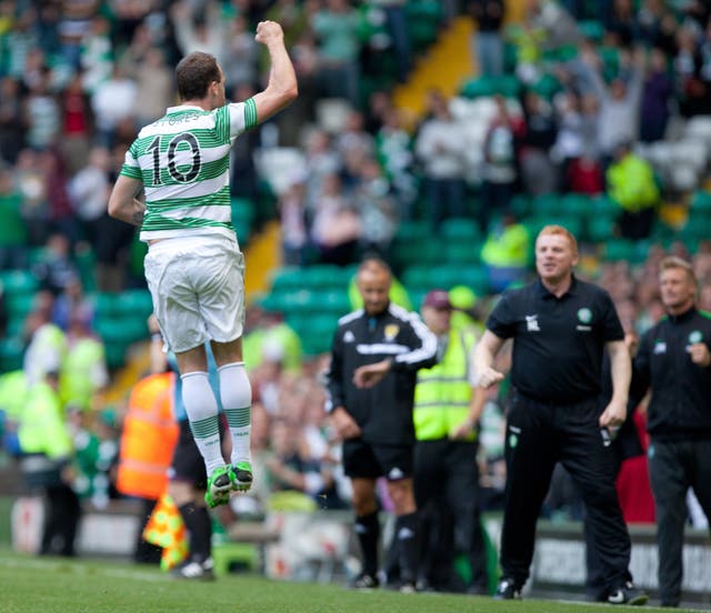 Anthony Stokes scored twice as Celtic beat Ross County on the opening day of the league season
