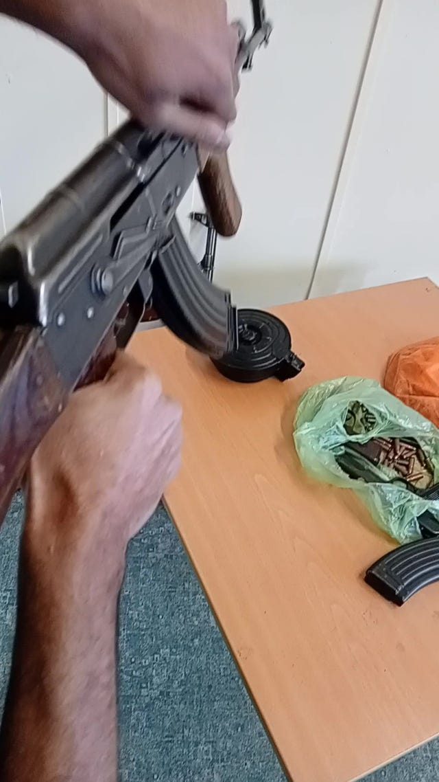 Screen grab footage of weapons sent by Walid Saadaoui to an undercover operative known as Farouk