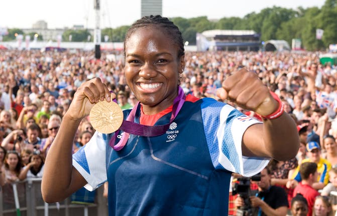Nicola Adams shows off her gold medal