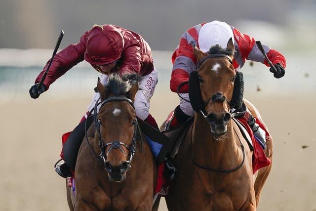 Twilight Heir ridden by Cieren Fallon (left) wins the Get Your Ladbrokes Daily Odds Boost Handicap at Lingfield Park Racecourse