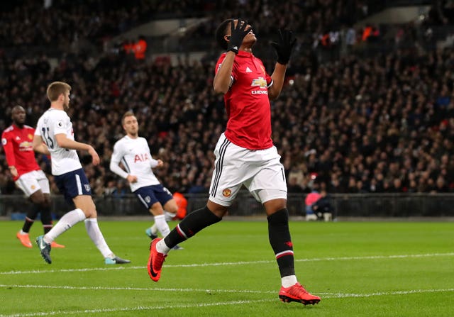 Anthony Martial was one of several United players who were well below their best at Wembley.