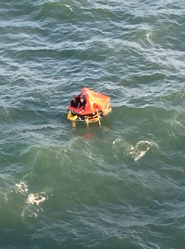 Three fishermen in a lifeboat were rescued by crew from the Princess Cruise Lines' Pacific Princess on Saturday (Alexandra Rosen/PA)