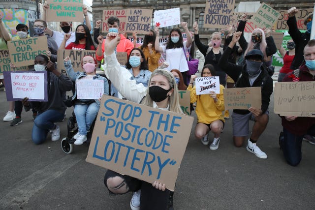 Exam results protest