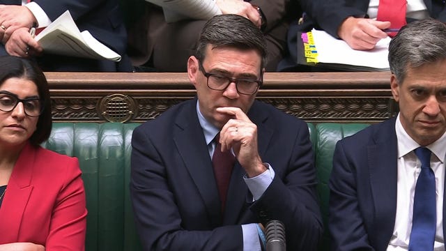 Andy Burnham listens to Prime Minister’s Questions