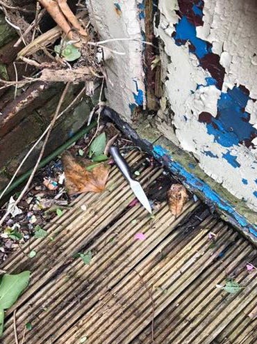 A silver kitchen knife recovered by police