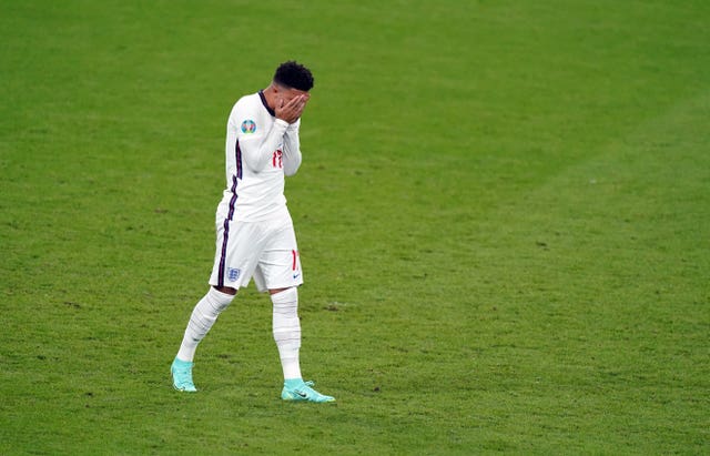 Marcus Rashford and Jadon Sancho (pictured) missed their spot-kicks