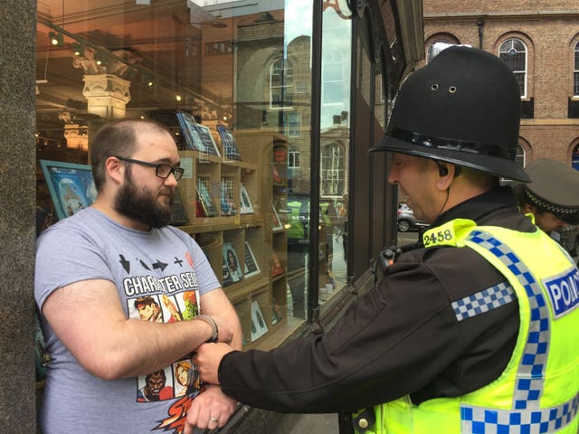 Paul Crowther speaking to police