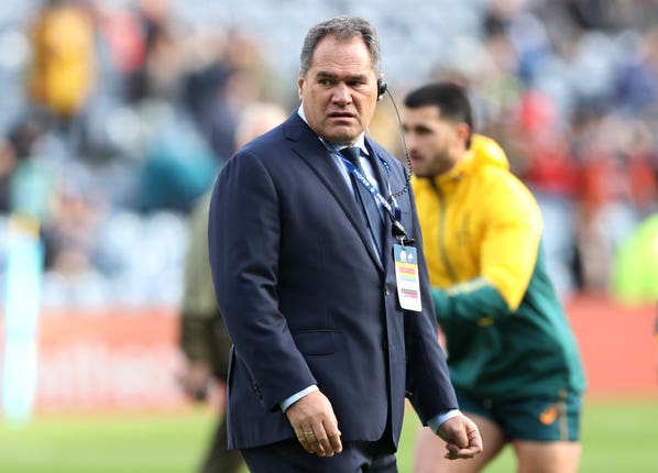 Australia head coach Dave Rennie looks on