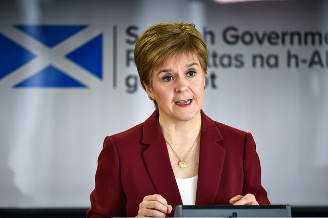 Nicola Sturgeon at briefing