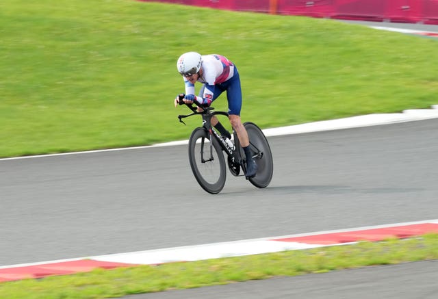 Geraint Thomas in action at the Olympics