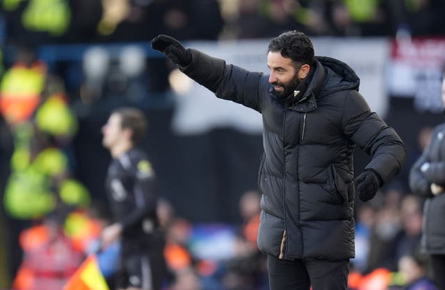 Ruben Amorim shouts instructions from the touchline